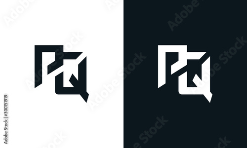 Minimalist abstract letter PQ logo. This logo icon incorporate with two abstract shape in the creative process.