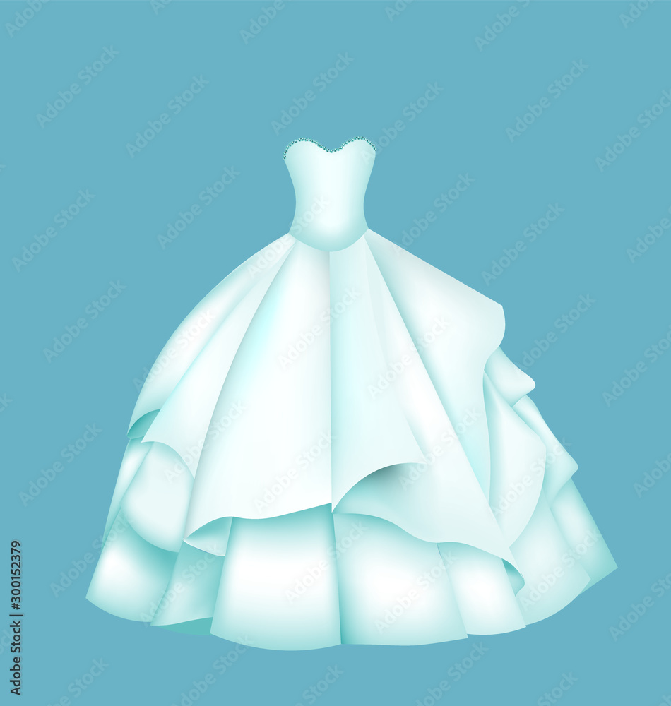 White princess dress. vector White princess dress. vector