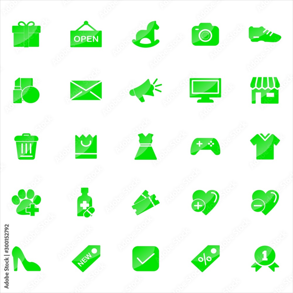 Set of ecommerce Icons with trendy flat style icon for web site design, logo, app, UI. Collection of online shopping icon. Vector illustration Set of ecommerce Icons with trendy flat style icon for web site design, logo, app, UI. Collection of online shopping icon. Vector illustration