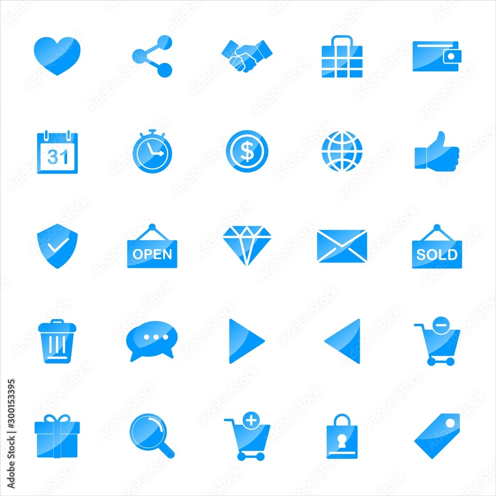 Set of ecommerce Icons with trendy flat style icon for web site design, logo, app, UI. Collection of online shopping icon. Vector illustration Set of ecommerce Icons with trendy flat style icon for web site design, logo, app, UI. Collection of online shopping icon. Vector illustration