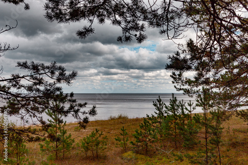 Cloudy day by gulf of Riga  Baltic sea.