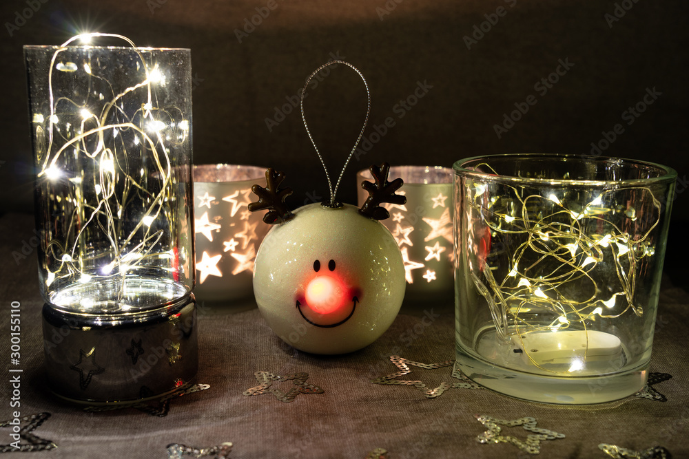 Christmas Decoration with Lights and Candles Christmas Decoration with Lights and Candles