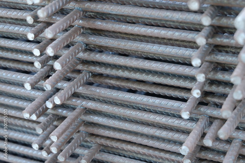 Construction rebar steel work reinforcement in concrete structure of building