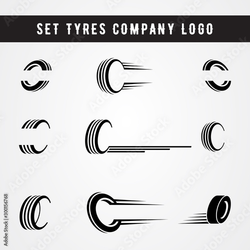 Set of tire shop logo template. tire icon vector illustration.