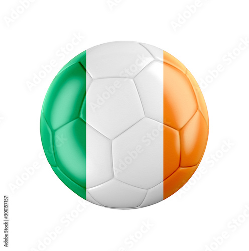 Soccer football ball with flag of Ireland