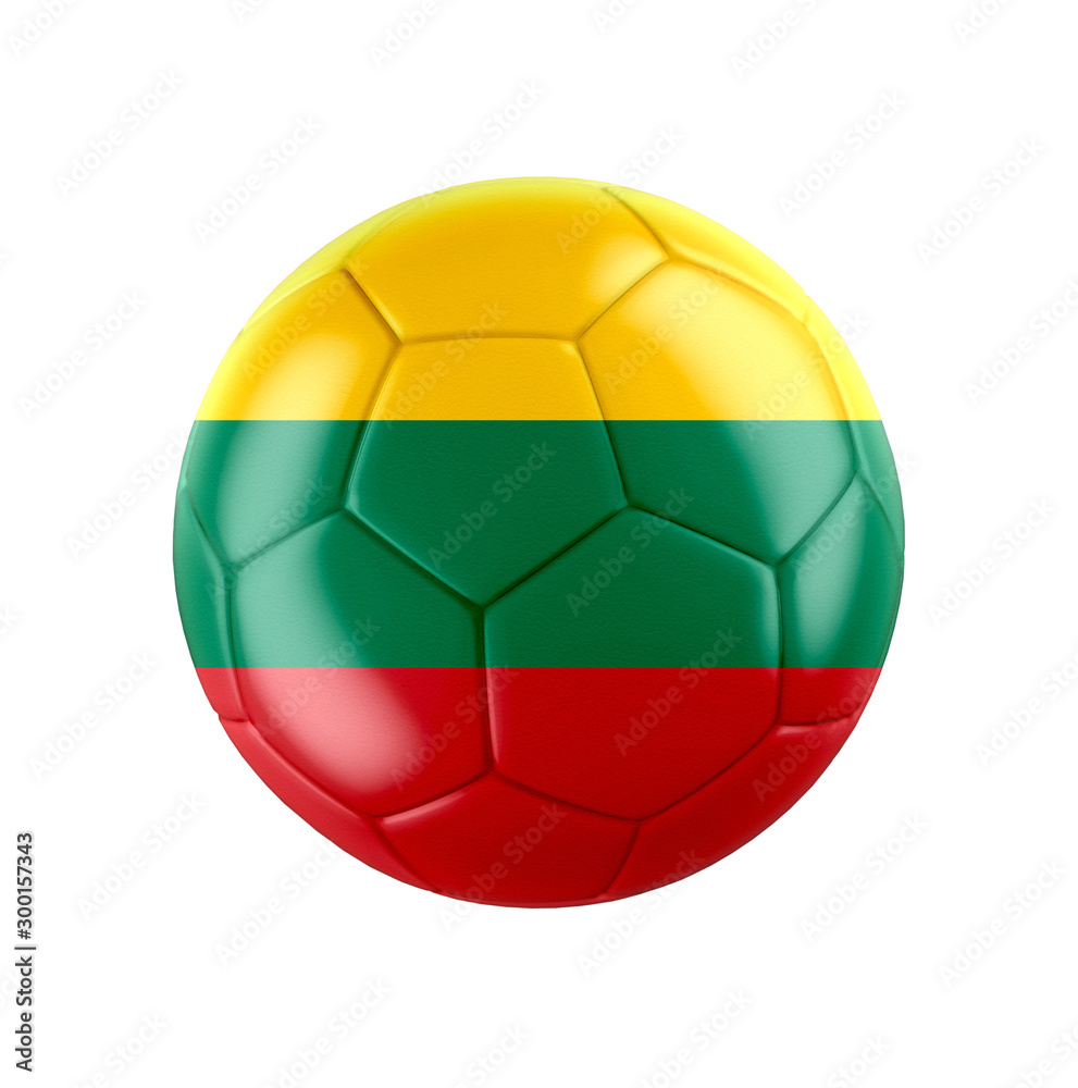 Soccer football ball with flag of Lithuania