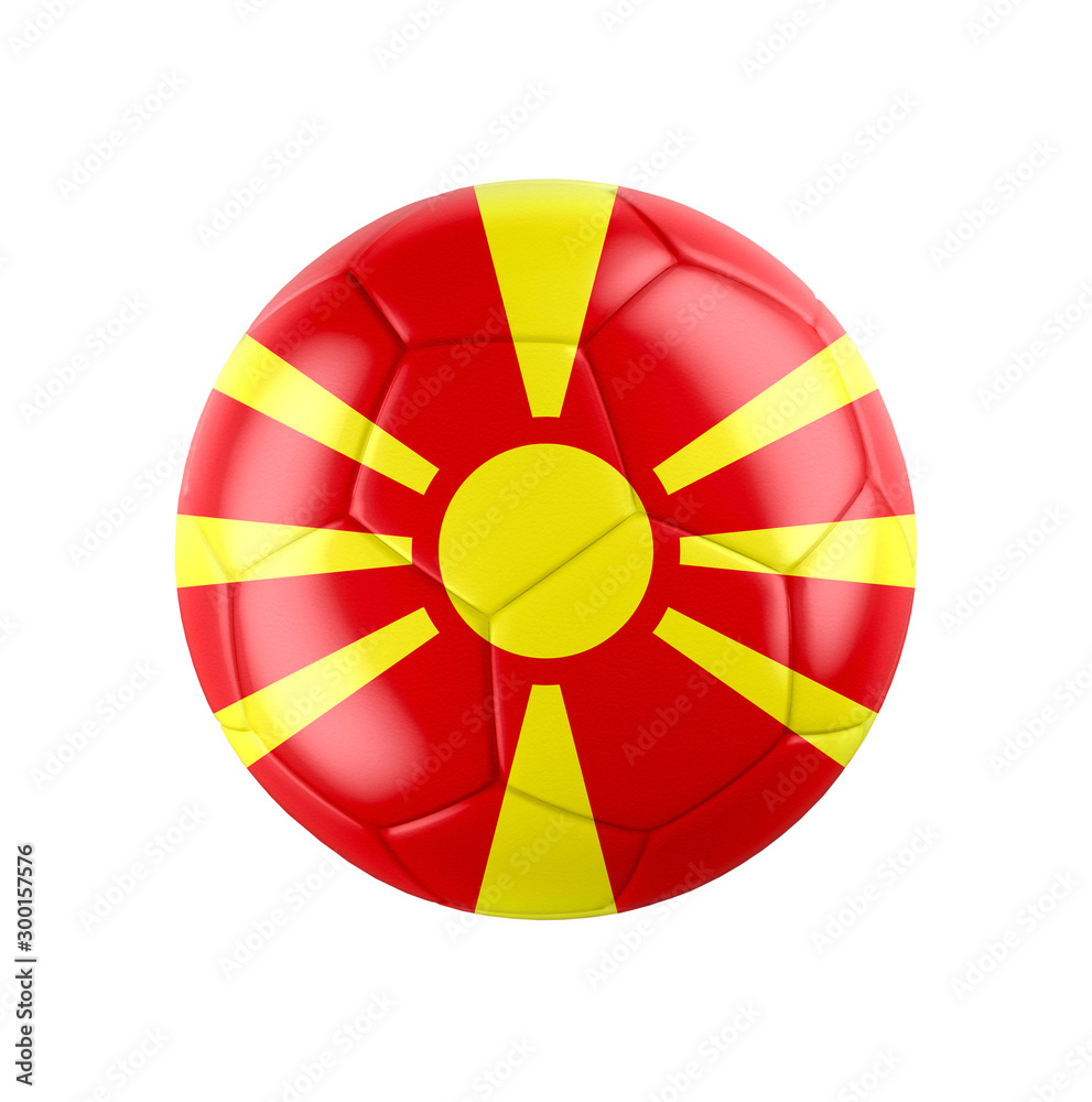 Obraz premium Soccer football ball with flag of North Macedonia