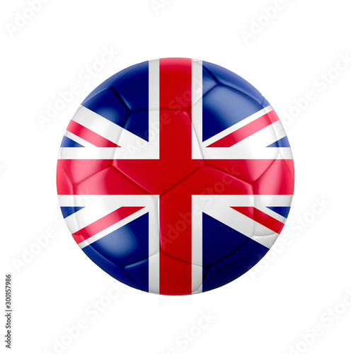 Soccer football ball with flag of United Kingdom