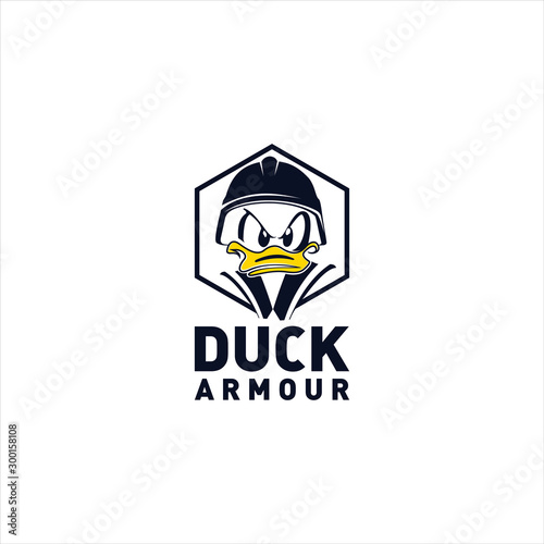 Duck armour logo design and vector