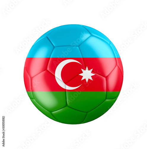 Soccer football ball with flag of Azerbaijan