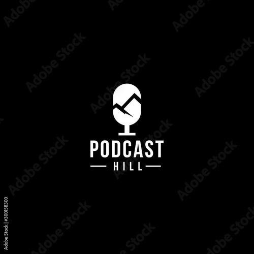 podcast hill logo unique premium