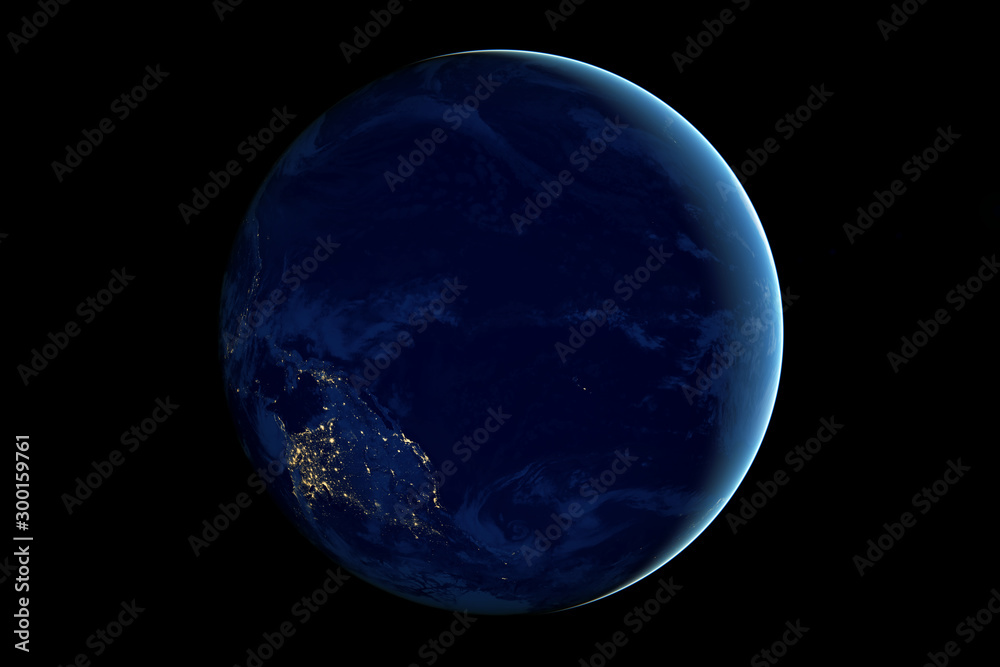 Earth from space at night. Elements of this image were furnished by NASA. Earth from space at night. Elements of this image were furnished by NASA.