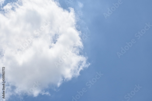 Blue sky background and white clouds soft focus. blue sky cloudsfor background.Natural background. © Likhit Wongphen