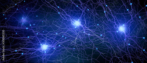 фотографія Signal transmitting neuron or nerve cell- 3d illustration