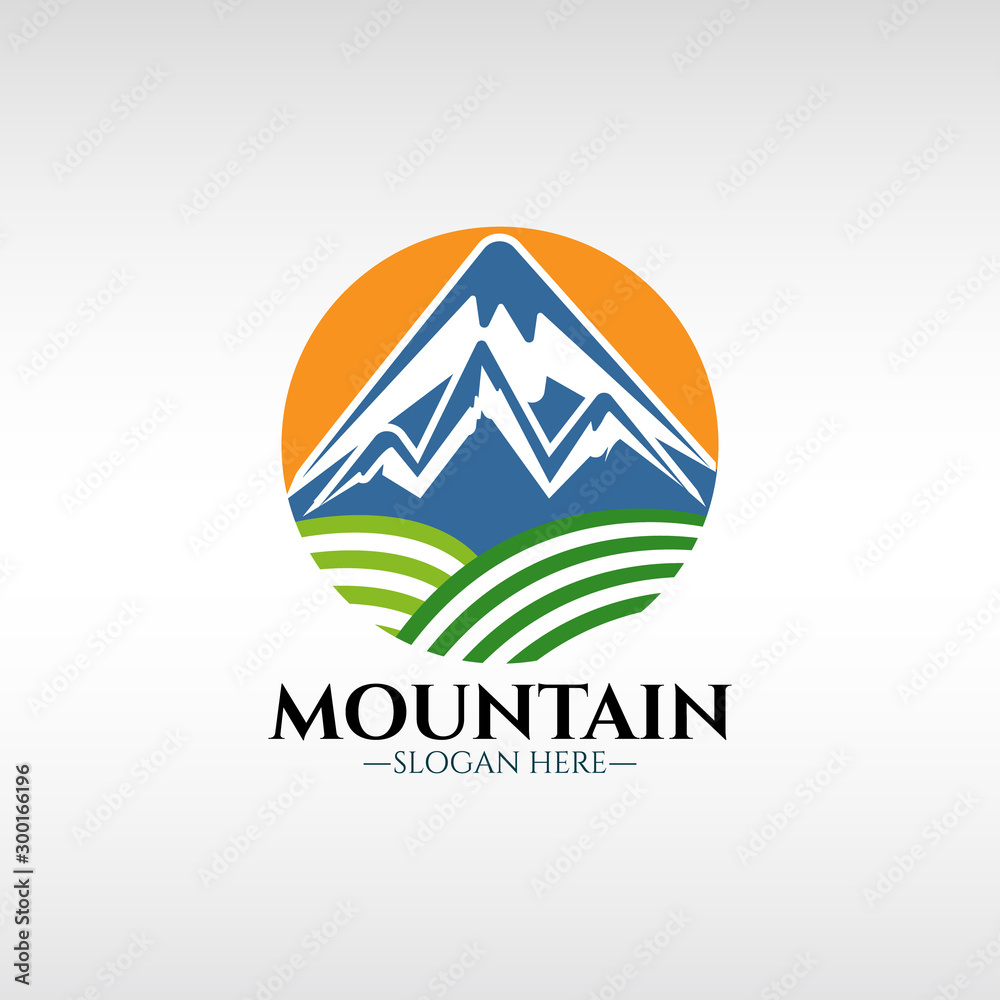 Mountains logo illustration, outdoor adventure. Illustration Peak, hill or expedition logo Mountains logo illustration, outdoor adventure. Illustration Peak, hill or expedition logo