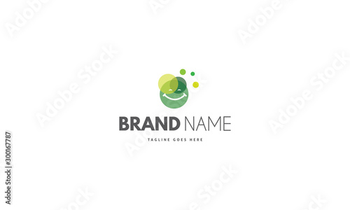 Vector logo on which an abstract image of a smile.