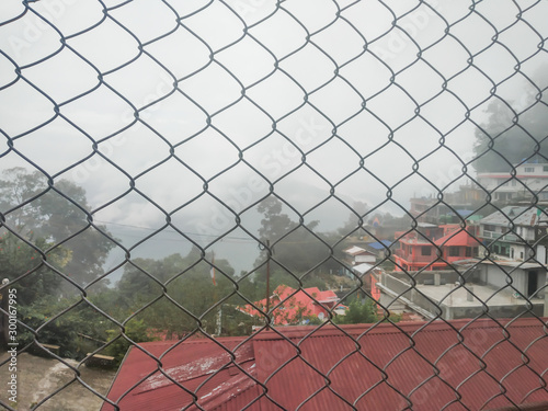 Naturally beautiful urban town kalimpong with its colorful buildings. photo