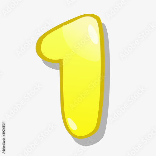 Vector illustration of cartoon drawn children`s numbers.