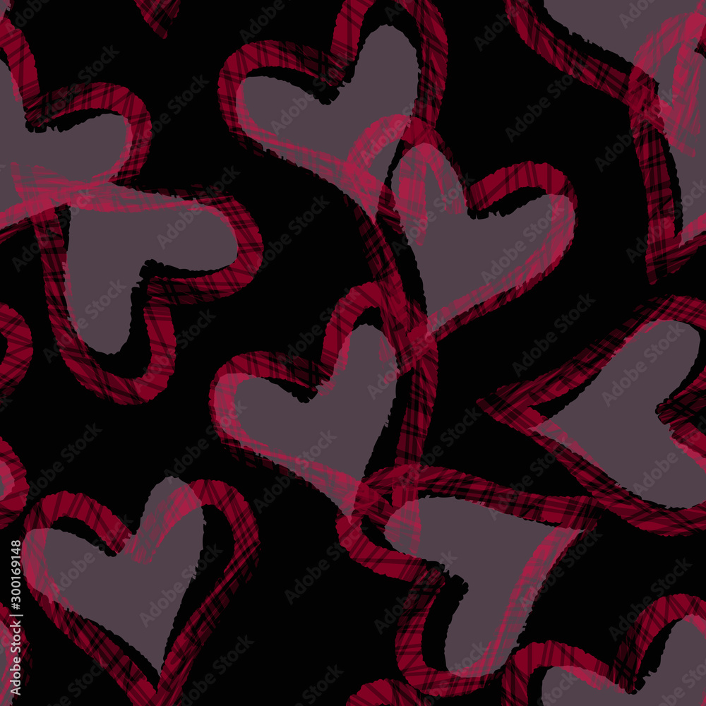 Hearts seamless pattern. Hearts seamless pattern.
