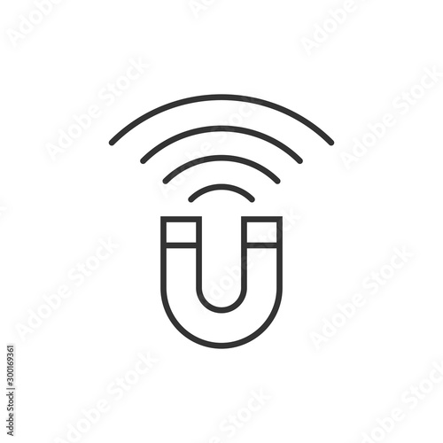 Magnet icon in flat style. Attract vector illustration on white isolated background. Electromagnetic business concept.