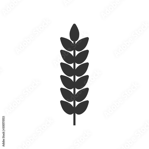 Wheat icon in flat style. Barley vector illustration on white isolated background. Harvest stem business concept.