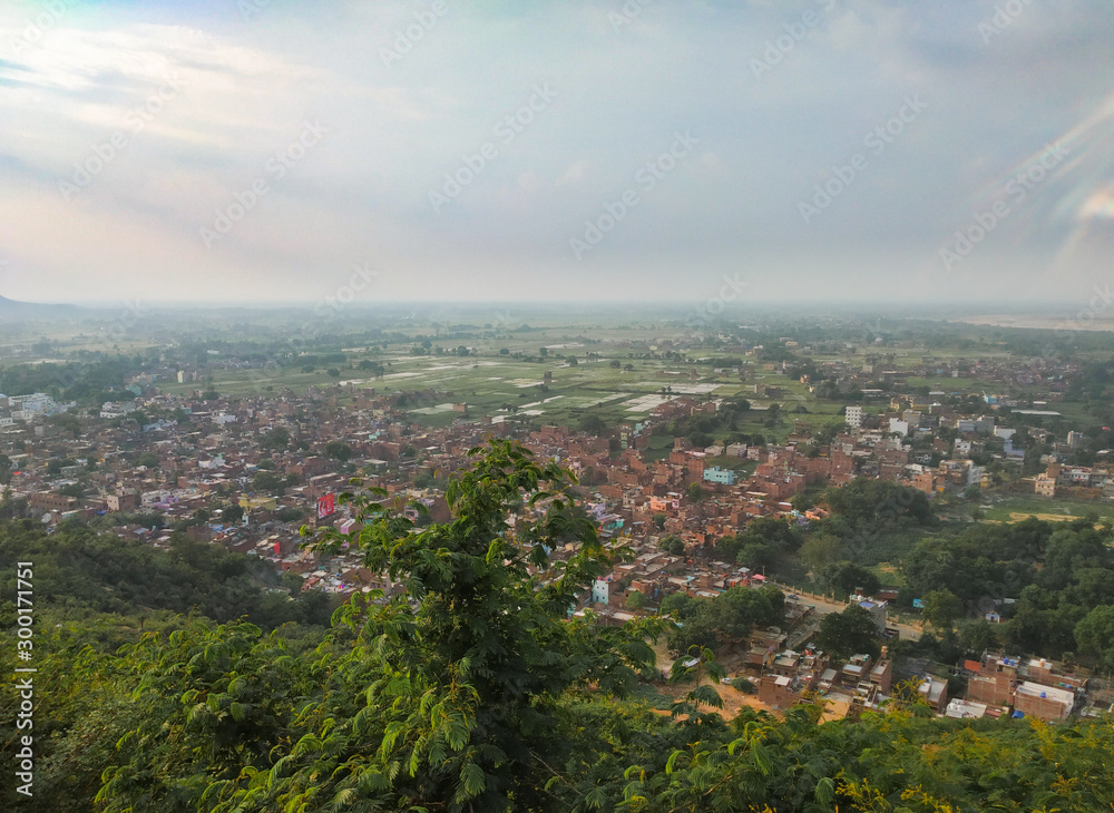 View of the whole city of Gaya from a hill top.