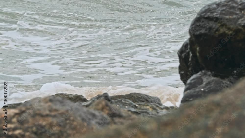 Powerful waves crushing on a rocky beach Powerful waves crushing on a rocky beach