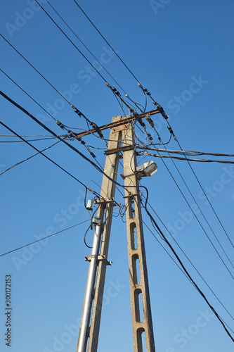 Many cables of electric lines