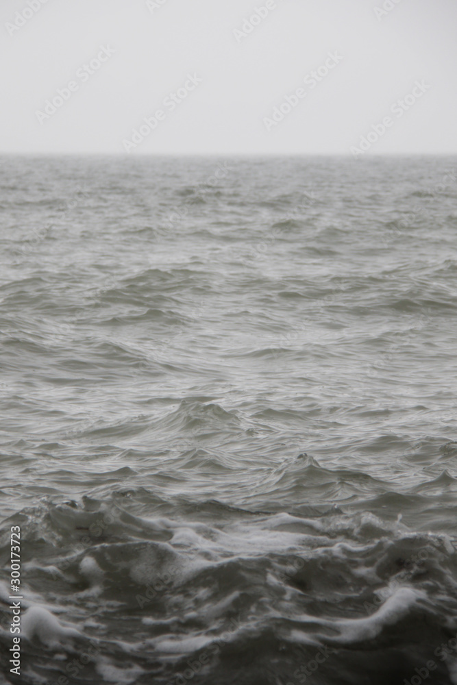 foggy Baltic sea in neutral colors