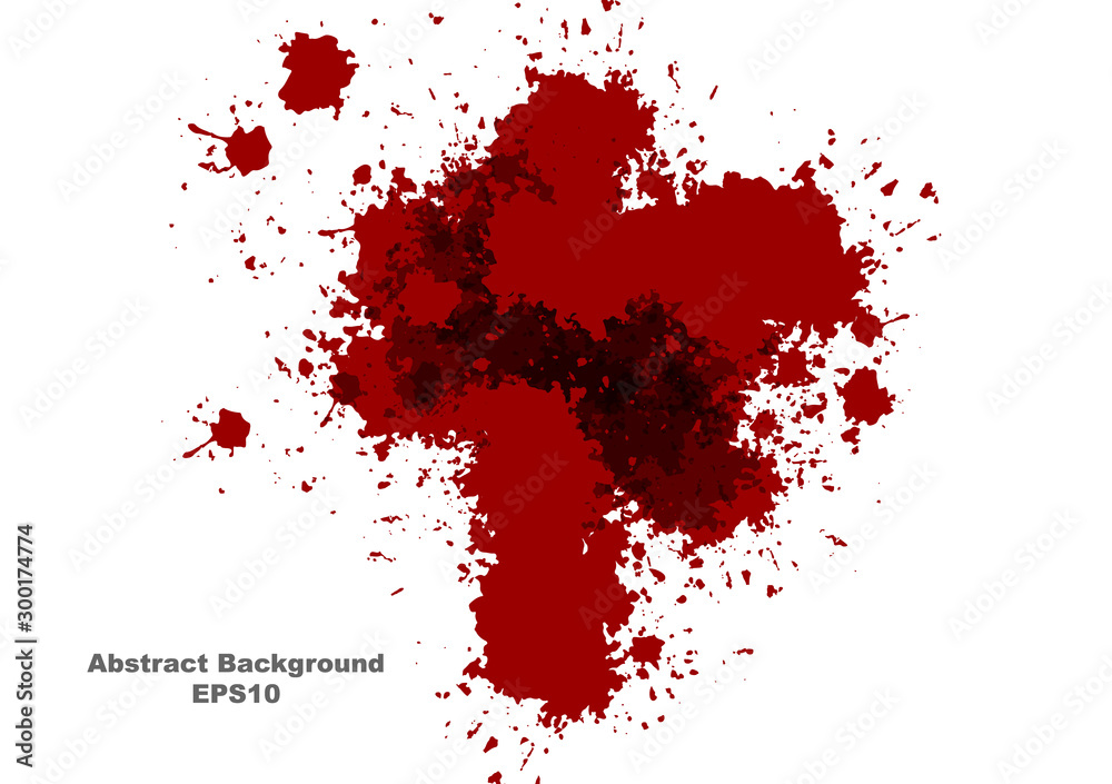 abstract vector splatter red color design background. vector splatter red color isolated on white background design. illustration vector design.