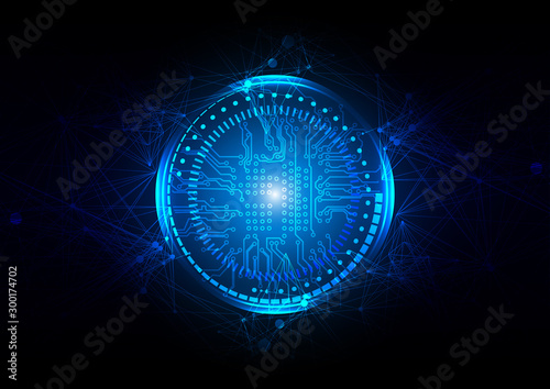 Abstract vector circuit and mesh technology background design. illustration vector design.