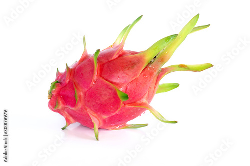 Dragon fruit or pitaya fruit on white background