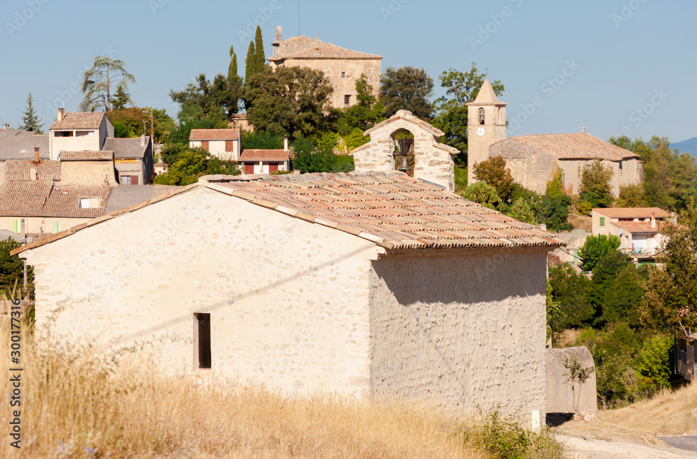 Fototapeta premium chapel with lavender field, Plateau de Valensole, Provence, France