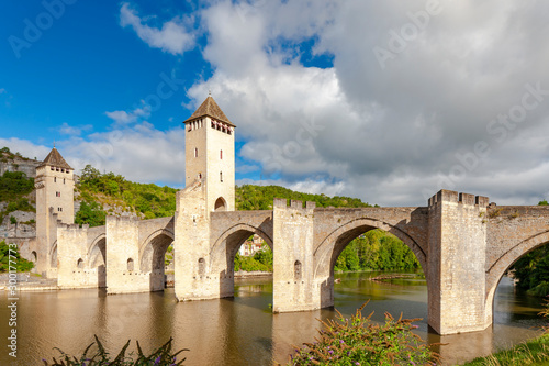 Pont Valentre across the Lot River in Cahors south west France