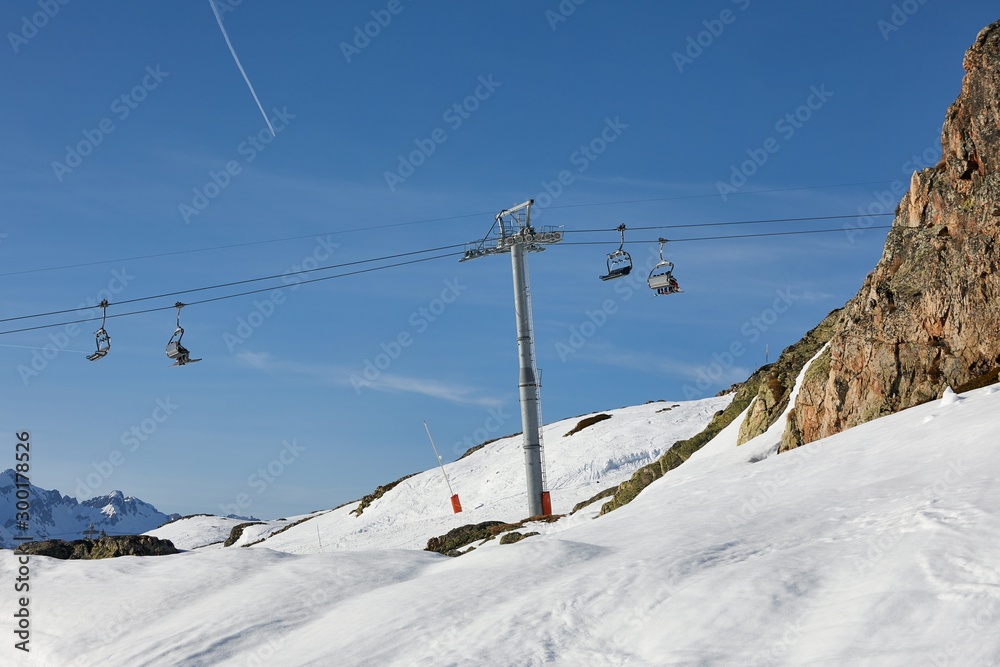 Ski lift in the Alps Ski lift in the Alps