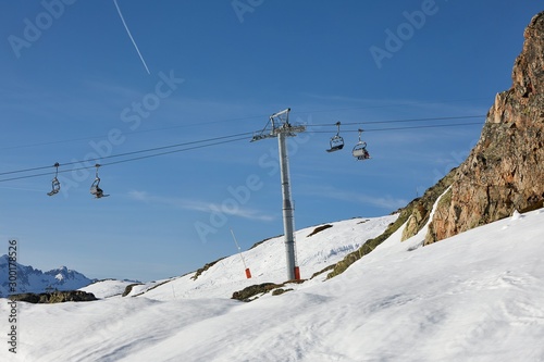 Ski lift in the Alps