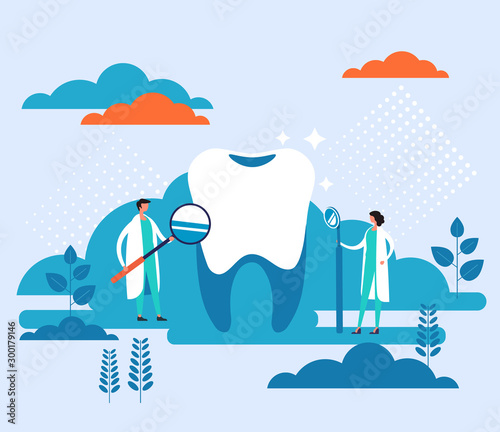 Dentist doctor office banner poster concept. Vector flat graphic design cartoon illustration