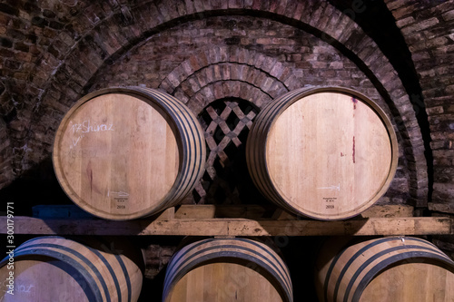 wine barrels in the cellar, Szekszard, Hungary © Richard Semik