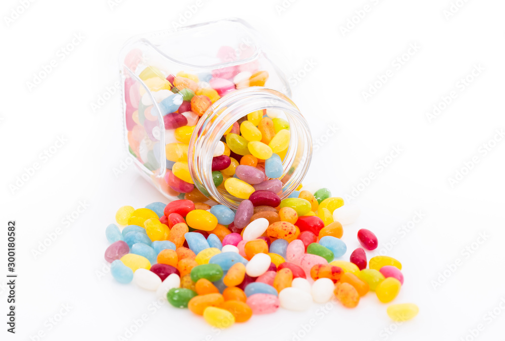 Jelly beans in the glass jar Stock Photo | Adobe Stock