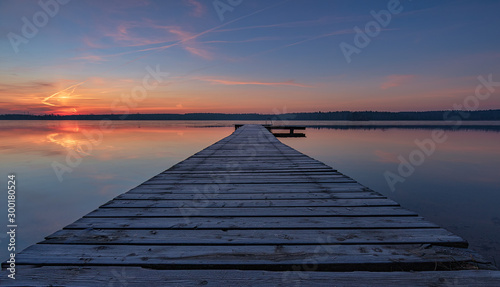 Fototapeta Naklejka Na Ścianę i Meble -  Cold sunrise at lake bergwitz