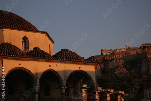 Athens and the Acropolis at sunset photo