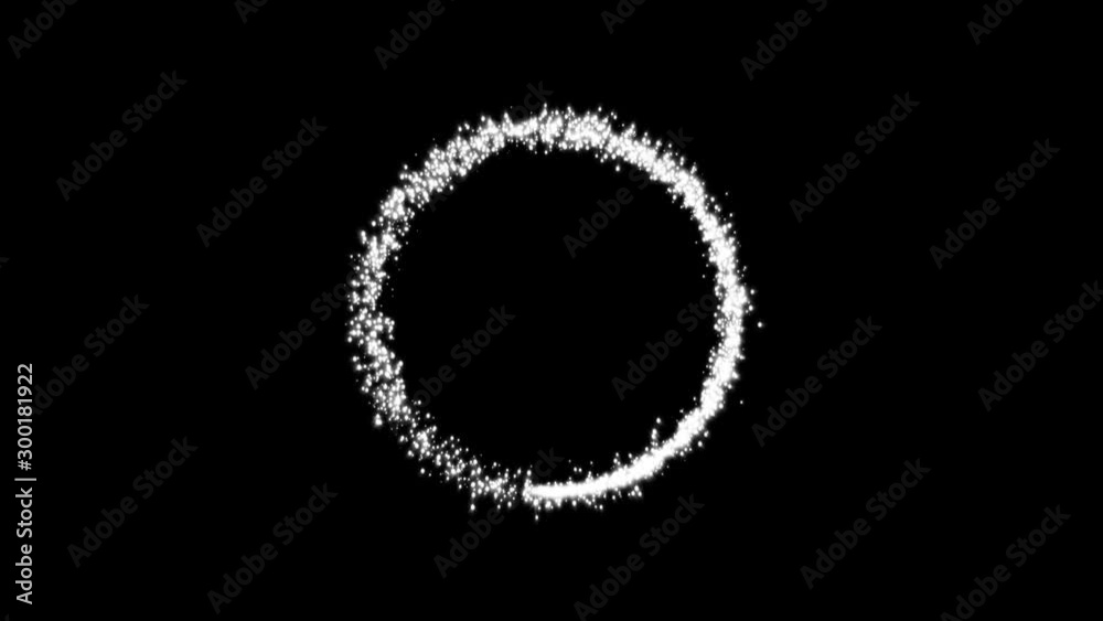 Gold glittering star dust circle of trail sparkling particles on black background. 4k video Gold glittering star dust circle of trail sparkling particles on black background. 4k video