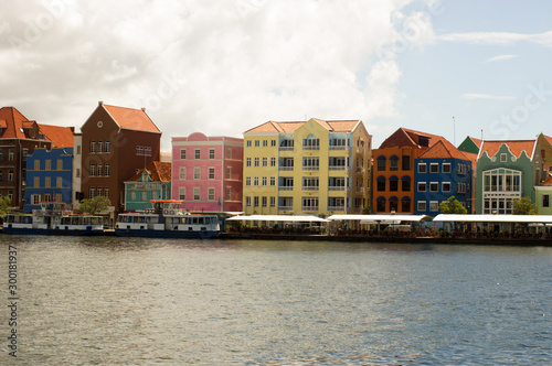 Colorful historical buildings of Willemstad, Curacao