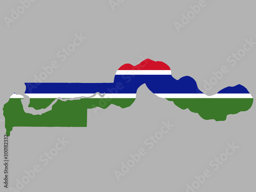 Gambia Map Flag Vector illustration eps 10
