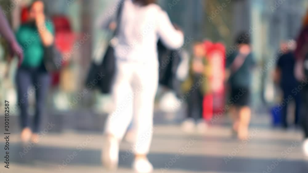 People walking on the streets of Warsaw's Old Town. Unrecognizable people footage. People walking on the streets of Warsaw's Old Town. Unrecognizable people footage.
