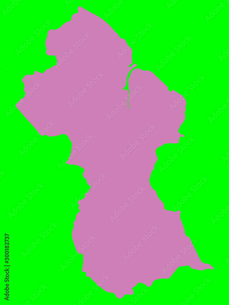 Guyana map silhouette vector illustration eps 10