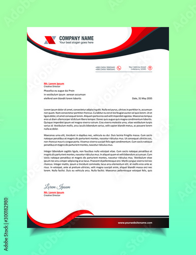 Letterhead template modern, fresh and trendy design