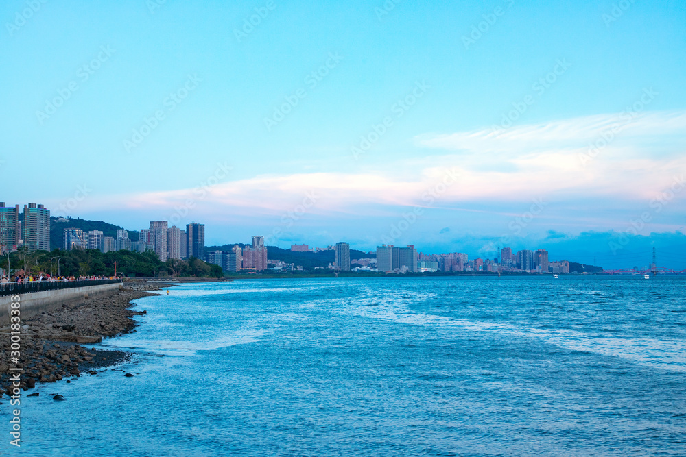 Seascape of Tamsui is a sea-side district in New Taipei, Taiwan