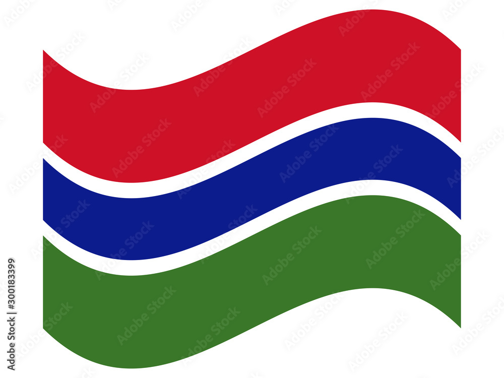 Wave Flag of The Gambia Vector Wave Flag of The Gambia Vector
