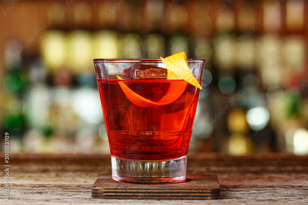Red cocktail Negroni